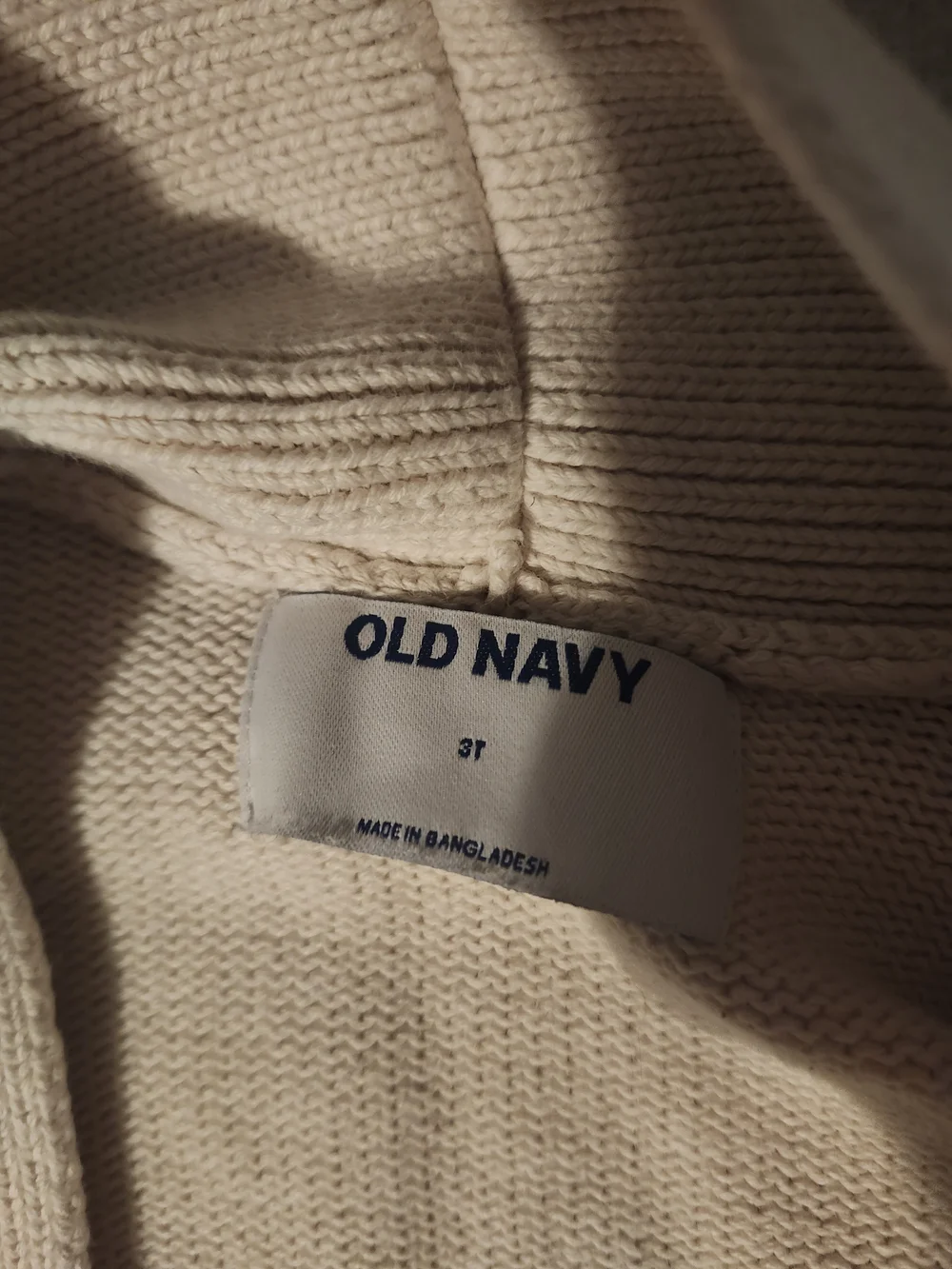 Old Navy Men's Cream Shawl Collar Open-Front Cardigan